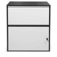 Paketbox Mit 2 Schlüsseln Grau/schwarz H: 103 Cm - Schwarz/Grau, Basics, Metall (82/103/38cm)