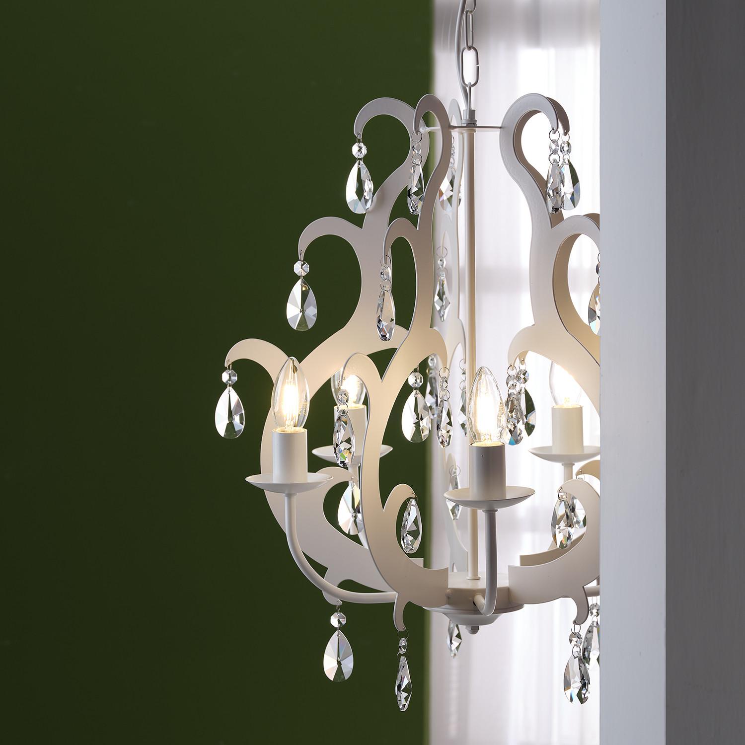 Kronleuchter 4703/5b - Weiß, Trend, Glas/Metall (45/110cm)