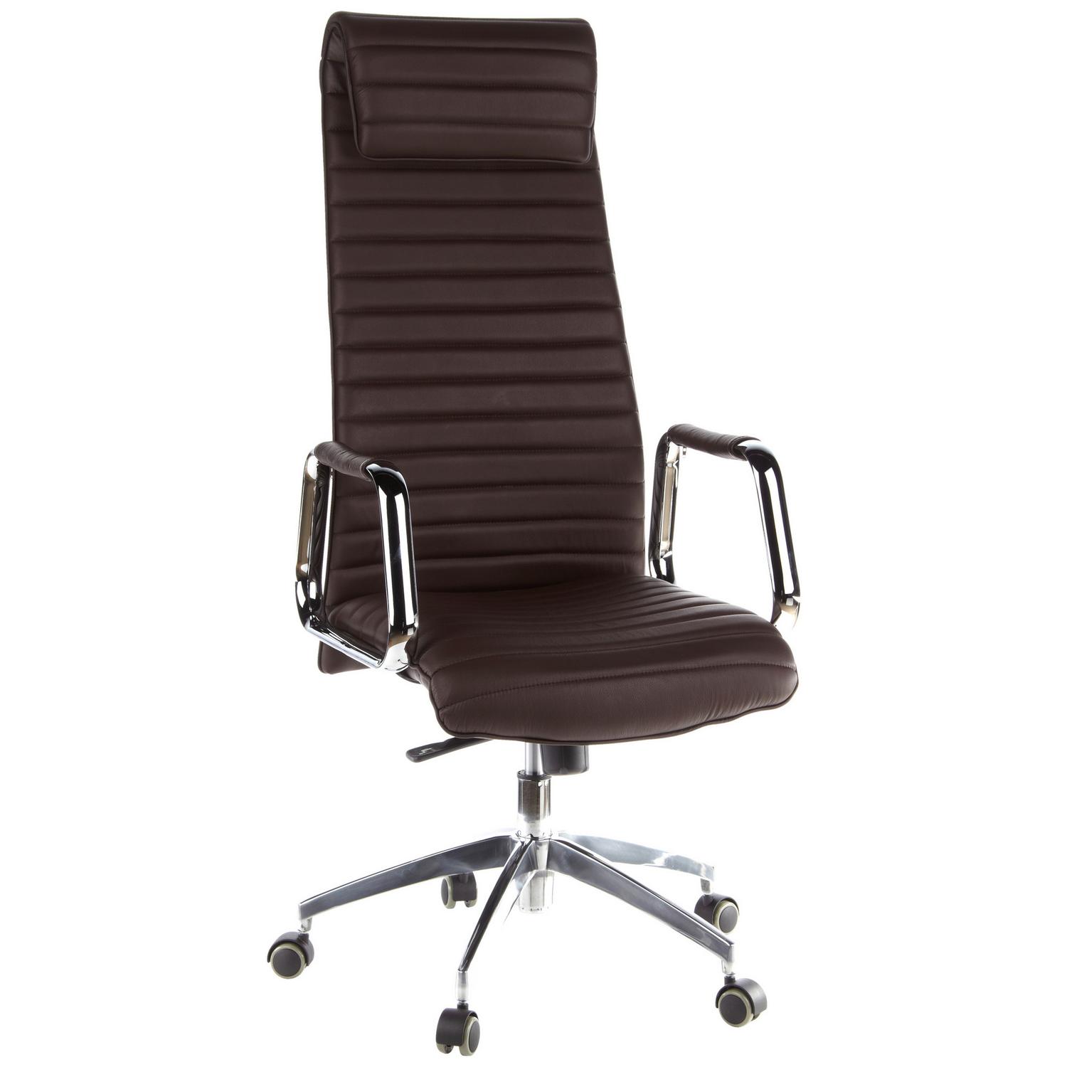 Drehstuhl Aspera 20 Dunkelbraun Silberfarben, 59x139x50 cm