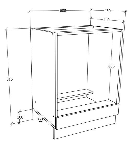Herdumbauschrank Fasola Weiß/anthrazit B: 60 Cm - Anthrazit/Weiß, Trend, Holzwerkstoff/Kunststoff (60/82/46cm) - MID.YOU