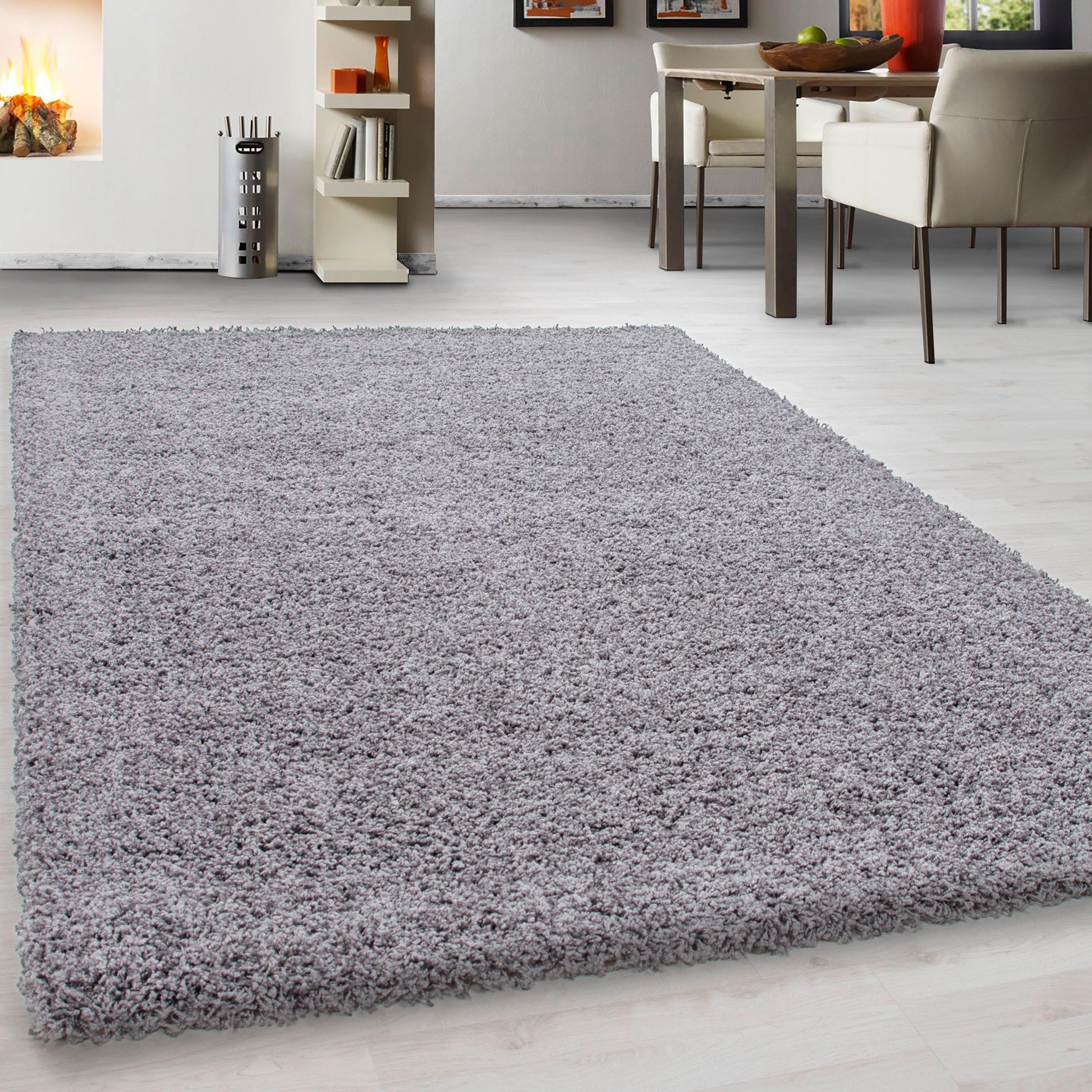 Hochflor Teppich Hellgrau Life 160x230 cm - Hellgrau, KONVENTIONELL, Textil (160/230cm) - Novel