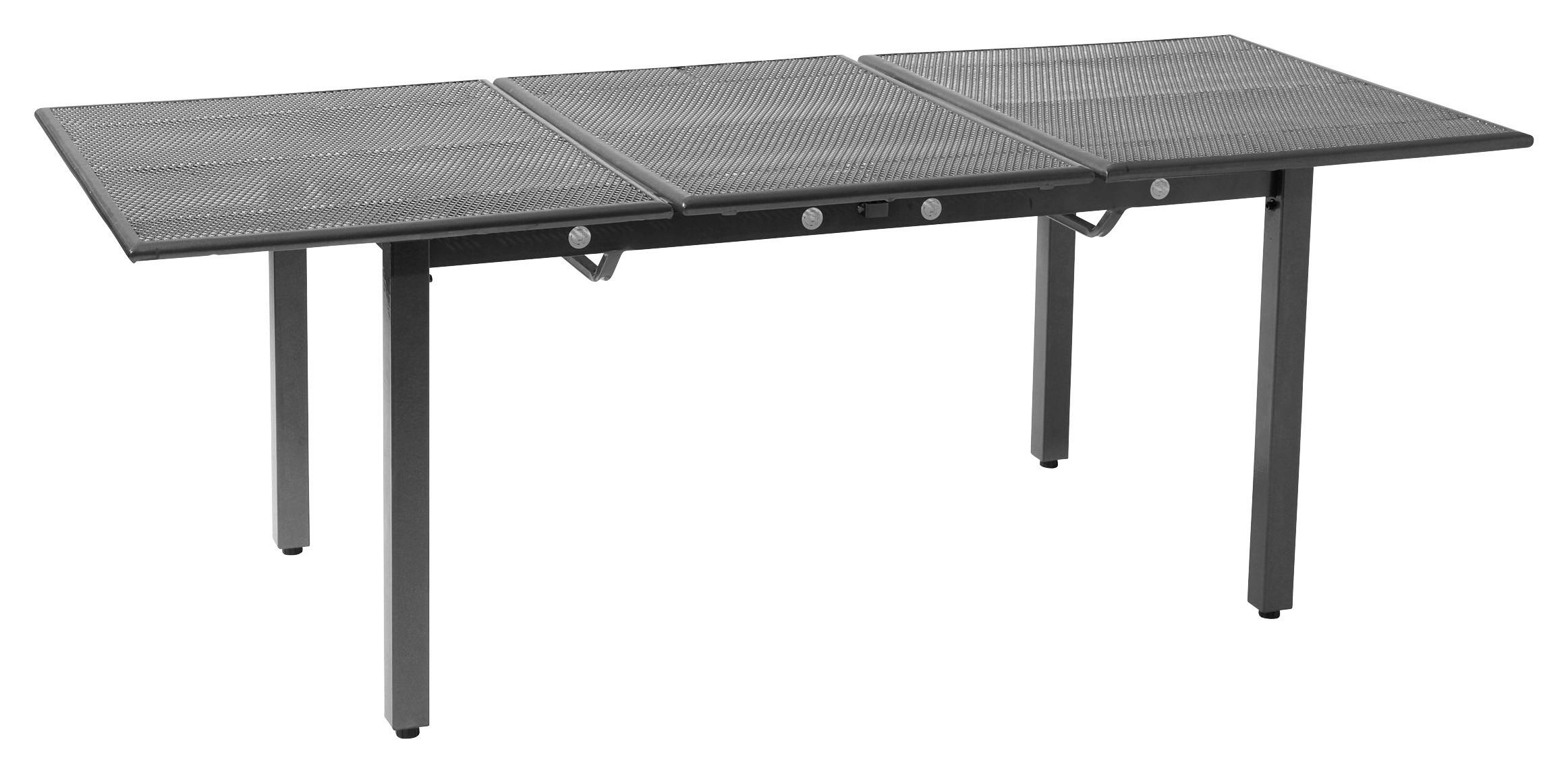 Gartentisch ausziehbar Toulouse Stahl L: 140-200 cm - Grau, Basics, Metall (140-200/74/90cm) - Gardenson