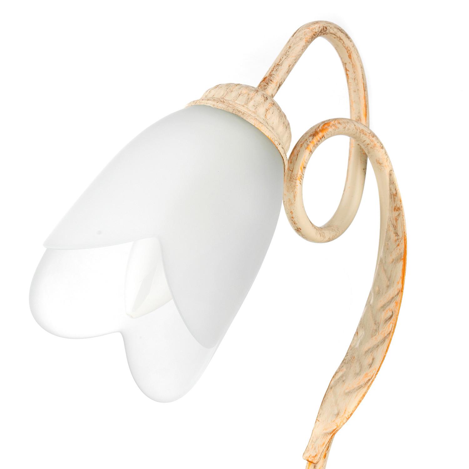 Tischleuchte 4250/La - Weiß, KONVENTIONELL, Glas/Metall (23/33cm)