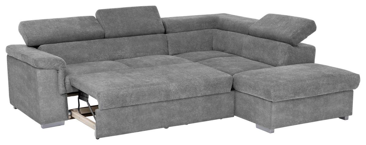 Sedacia súprava MILLA sivá pravý roh - sivá, Basics, drevo/textil (252/217cm)