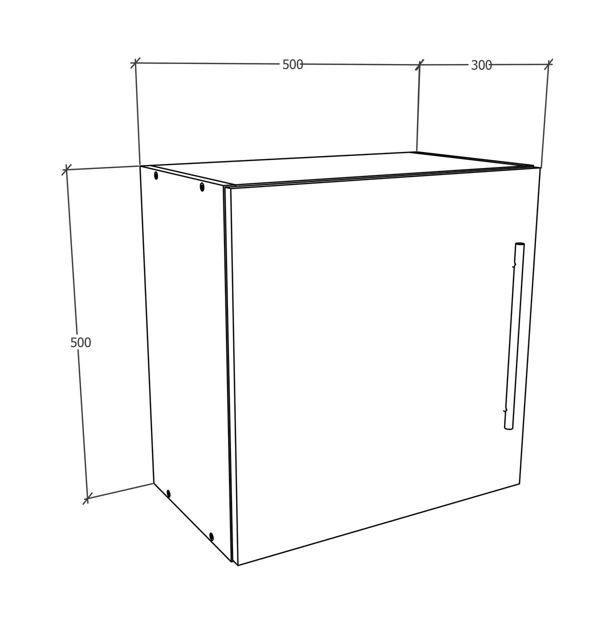 Závěsná skříňka Arila š: 50 cm, bílá - bílá/černá, Moderní, kov/kompozitní dřevo (50/50/30cm) - MID.YOU