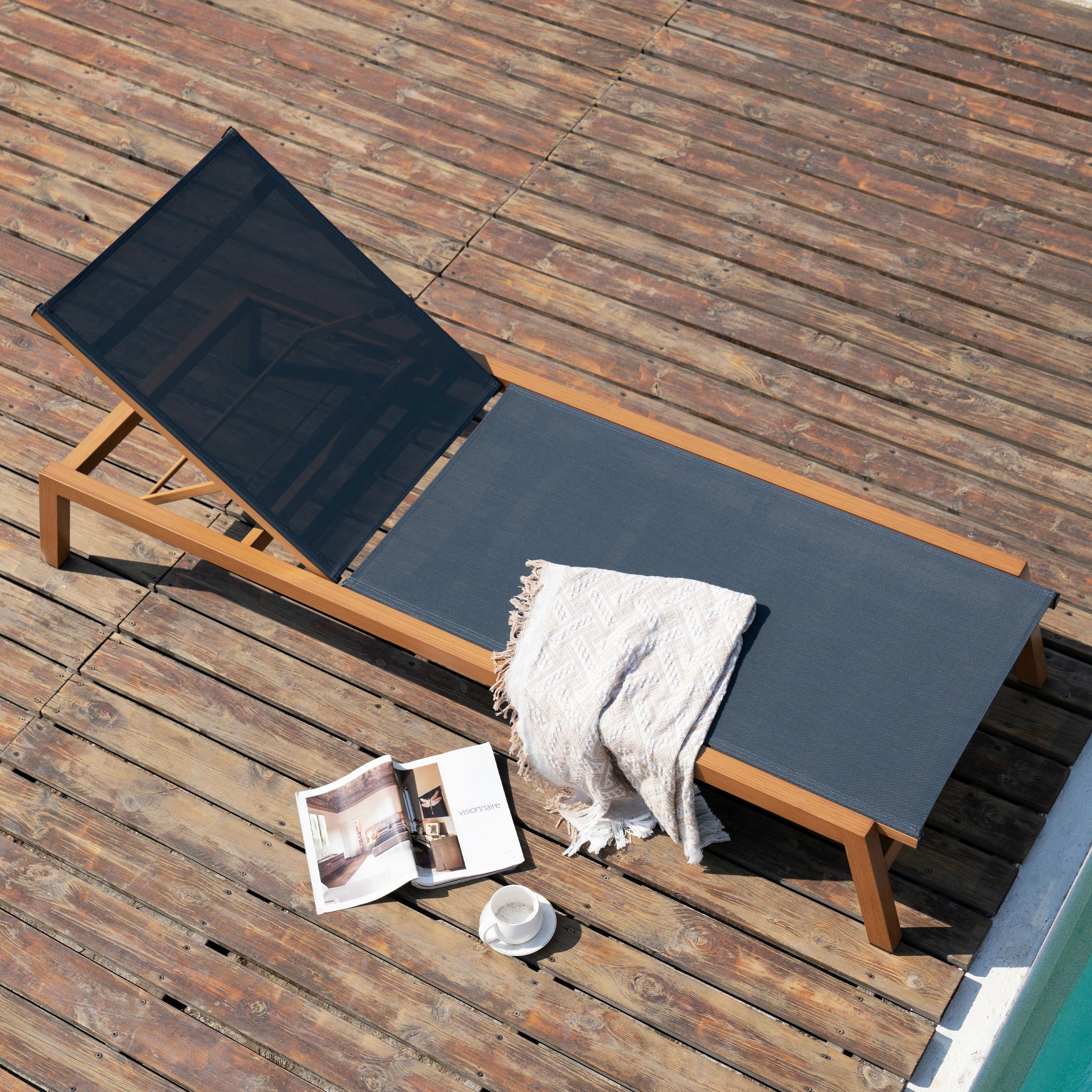 Gartenliege Logan Dk'grau - Eichefarben/Anthrazit, LIFESTYLE, Textil/Metall (193/70/30cm) - Ambia Garden