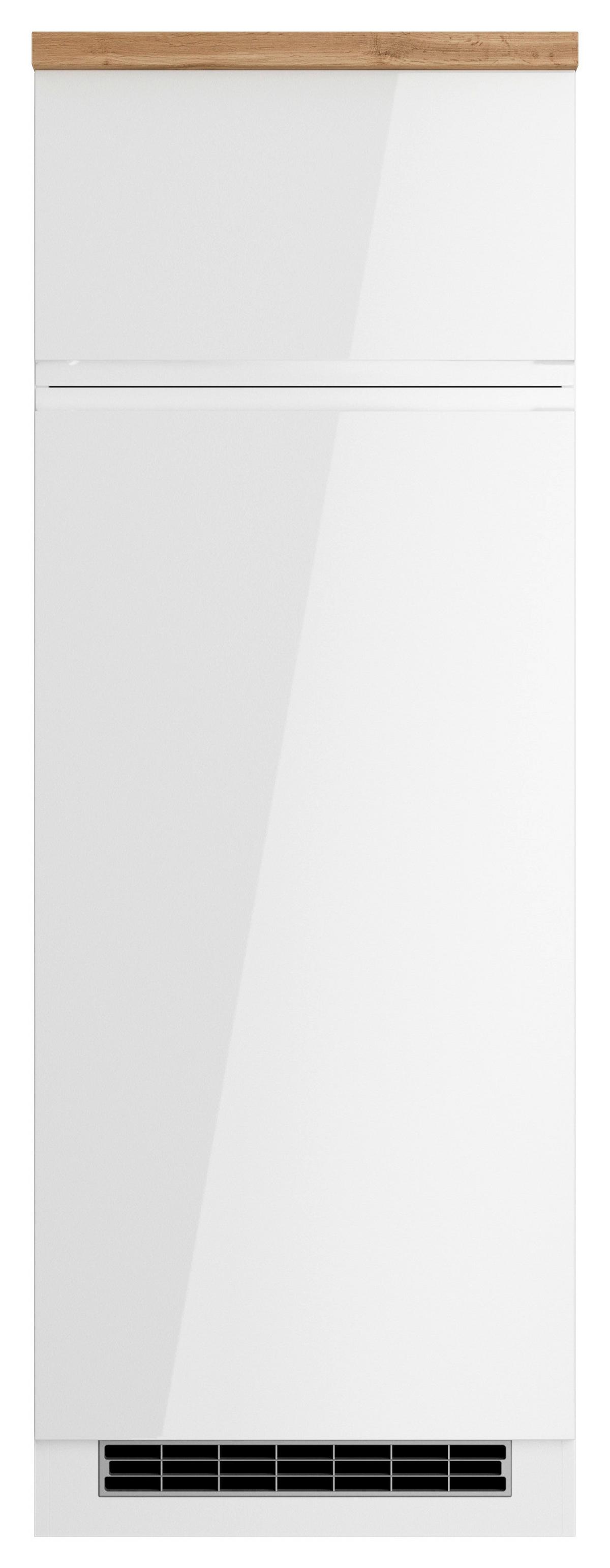 Geräteumbauschrank Monza B: 60 cm Weiß/Eiche Dekor - Weiß Hochglanz/Eiche Wotan, LIFESTYLE, Holzwerkstoff (60/166/60cm) - Held