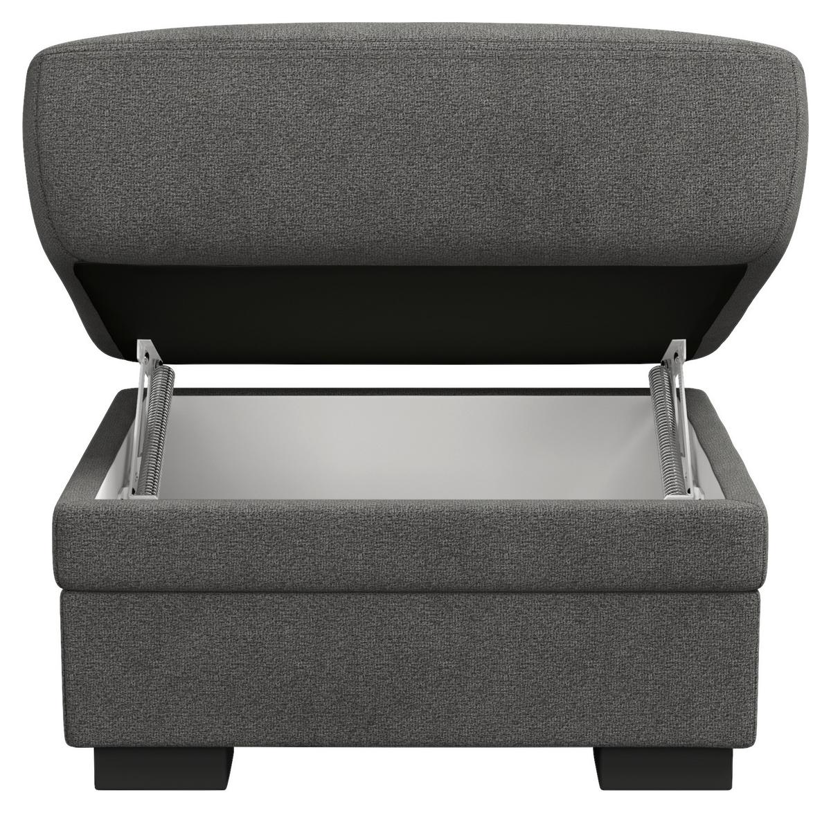 Taburetka MARCUS, antracitová ženilka - čierna/antracitová, Basics, textil/plast (68/45/68cm) - MID.YOU