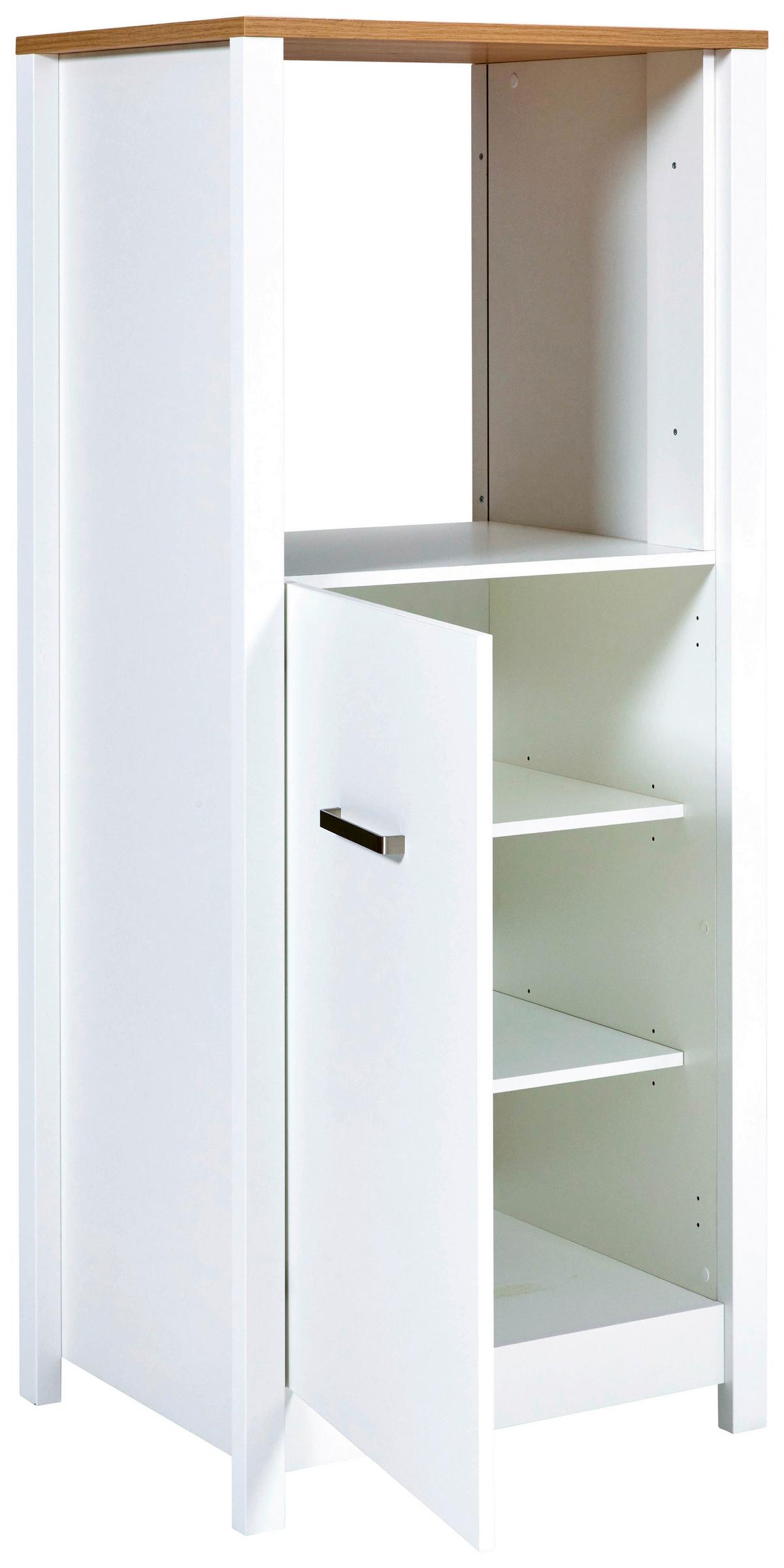 Skříňka na spotřebiče SAN - bílá/barvy stříbra, Moderní, kov/kompozitní dřevo (70/167/60cm) - Mömax