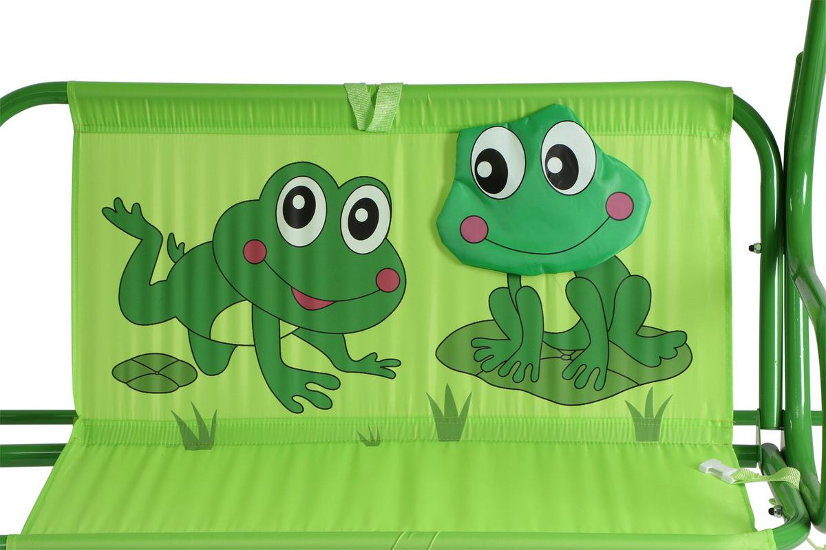 Kinder-hollywoodschaukel Stahl, Grün - Grün, MODERN, Textil/Metall (115/118/75cm) - Siena Garden