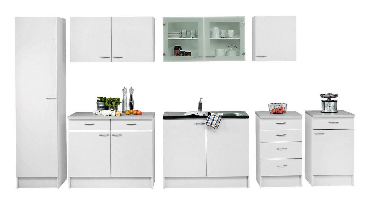 Küchenunterschrank Speed B: 100 cm Weiß mit Laden - Hellgrau/Weiß, KONVENTIONELL, Holzwerkstoff (100/85/50cm)