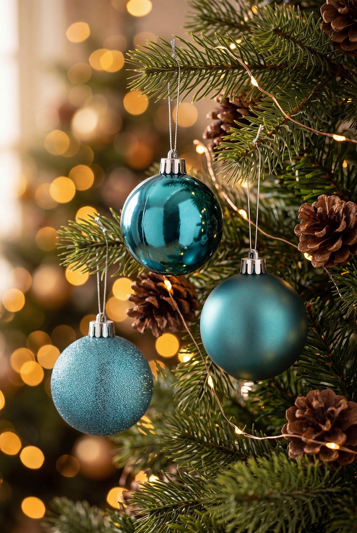 CHRISTBAUMKUGEL-SET Maya, Türkis, 30-teilig - Türkis, KONVENTIONELL, Kunststoff (6cm) - Luca Bessoni