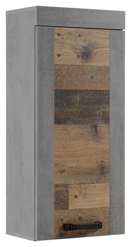 Hängeschrank Indiana B: 36 cm Oldwood Dekor mit Drehtür - Eichefarben/Anthrazit, MODERN, Holzwerkstoff (36/79/23cm) - MID.YOU