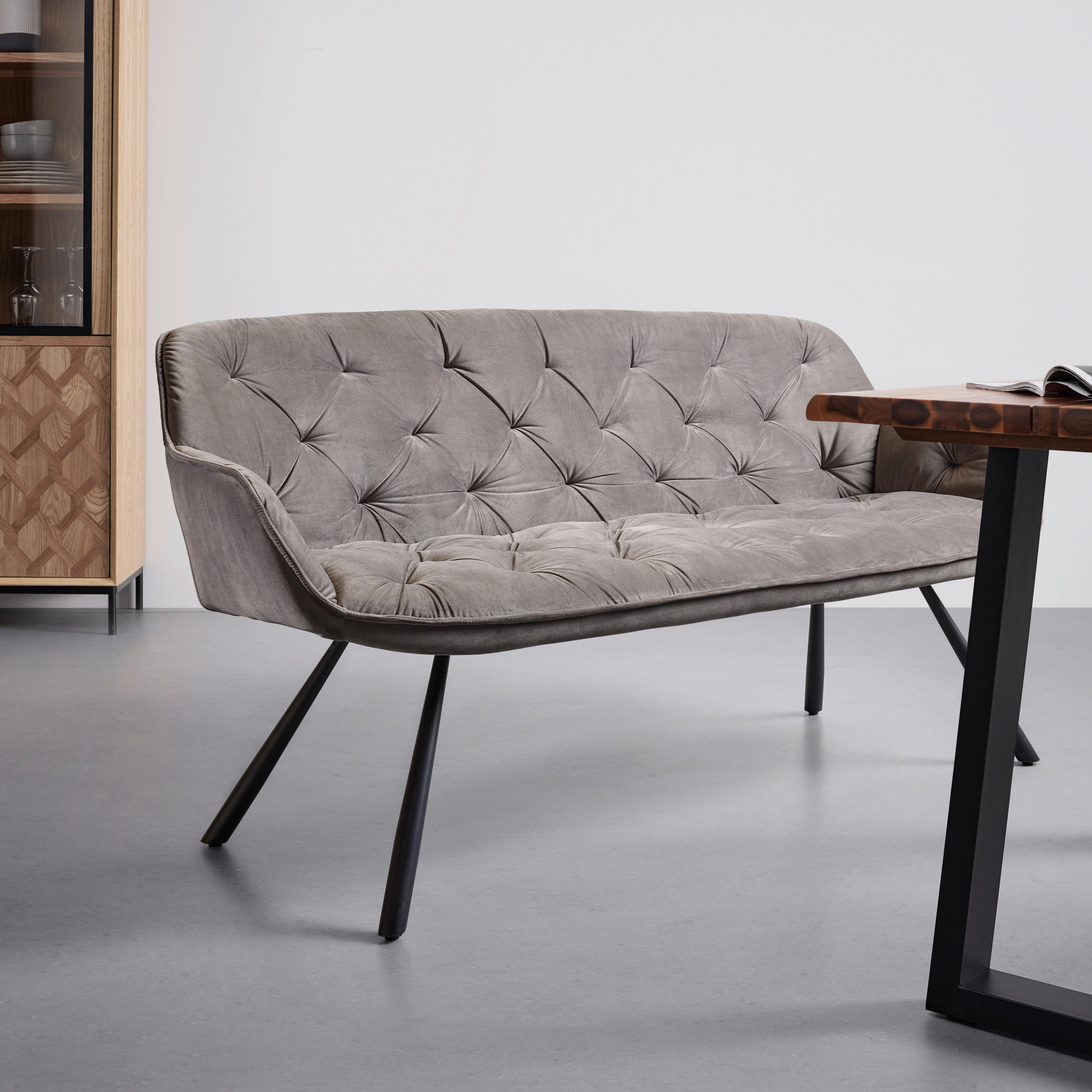SEDACÍ LAVICE EILEEN - šedá/černá, Moderní, kov/textil (171/88/65cm) - Premium Living