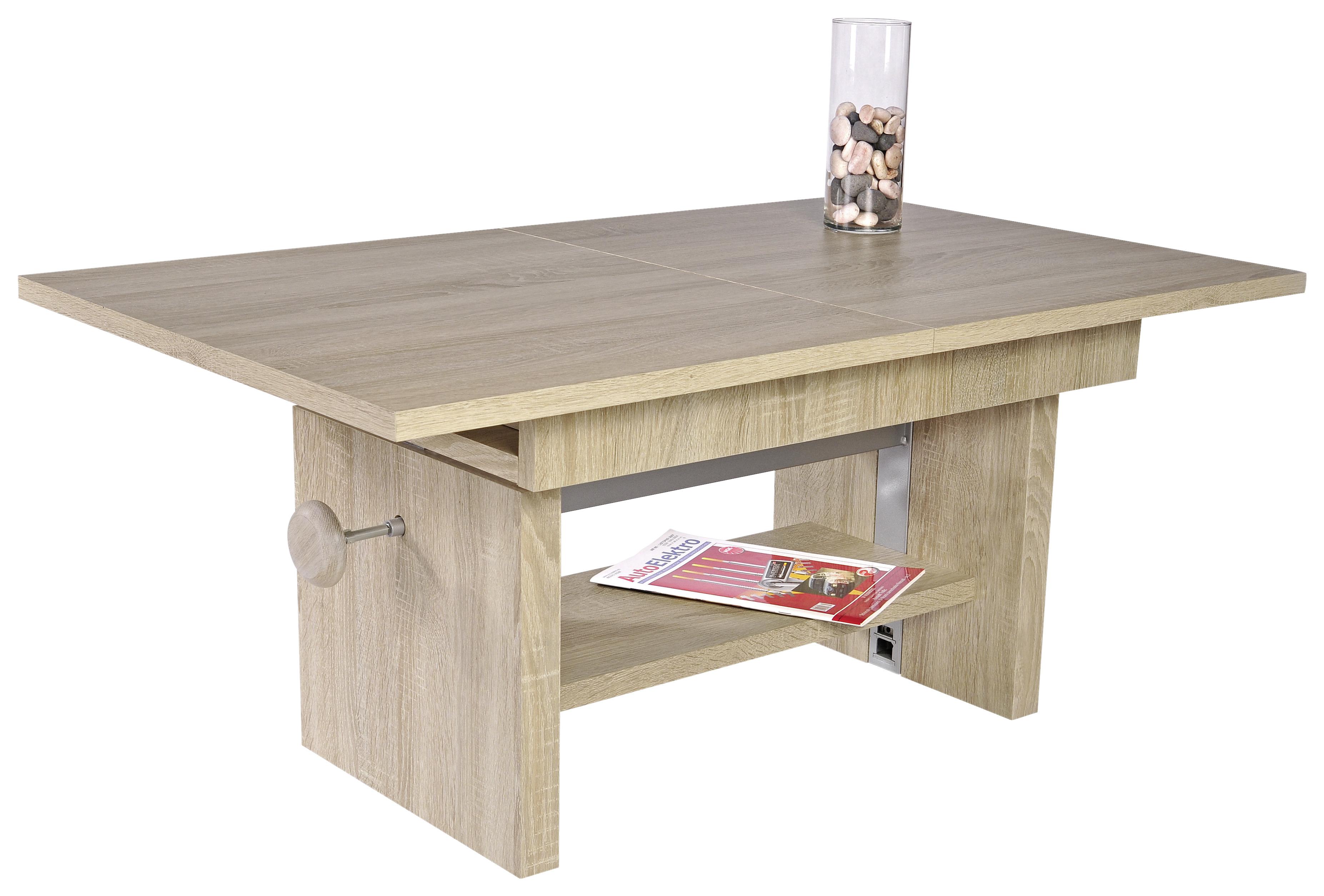 Couchtisch höhenverstellbar + ausziehbar Event, Eiche Dekor - Eichefarben, Design, Holzwerkstoff (110/65/46cm) - MID.YOU