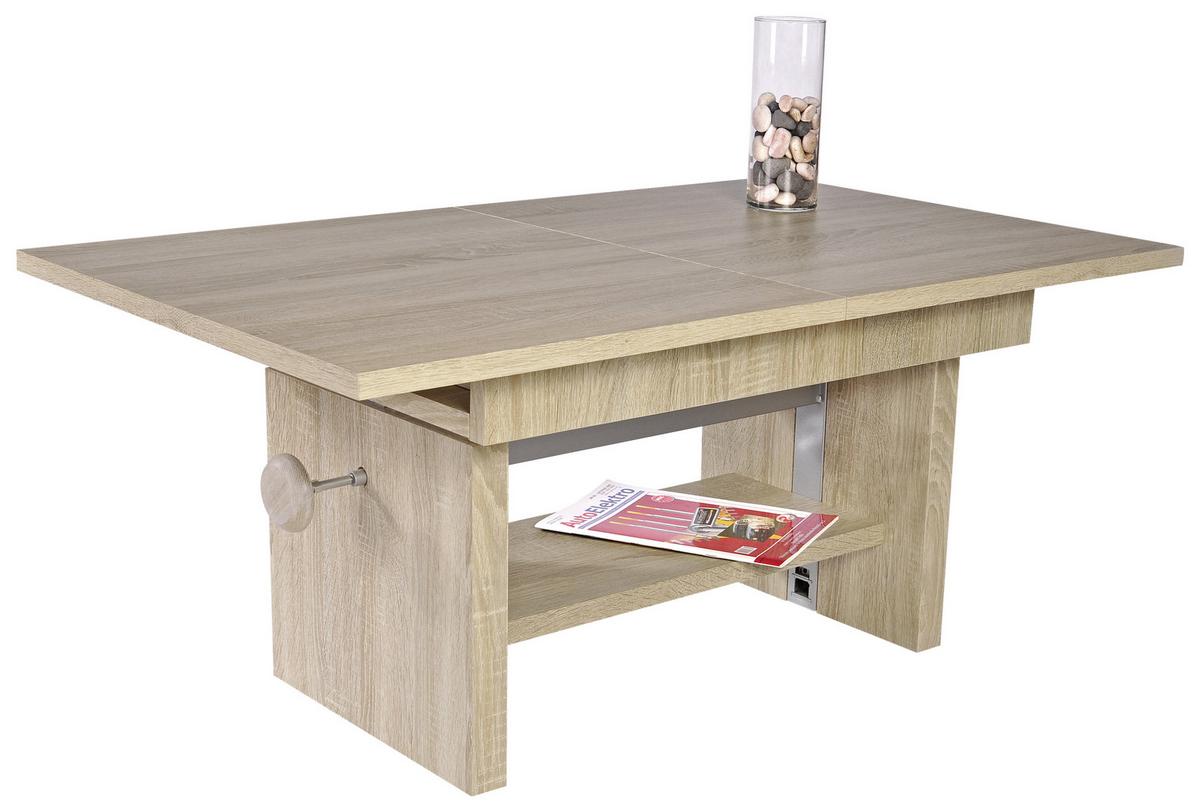 Couchtisch Höhenverstellbar + Ausziehbar Event, Eiche Dekor - Eichefarben, Design, Holzwerkstoff (110/65/46cm) - MID.YOU