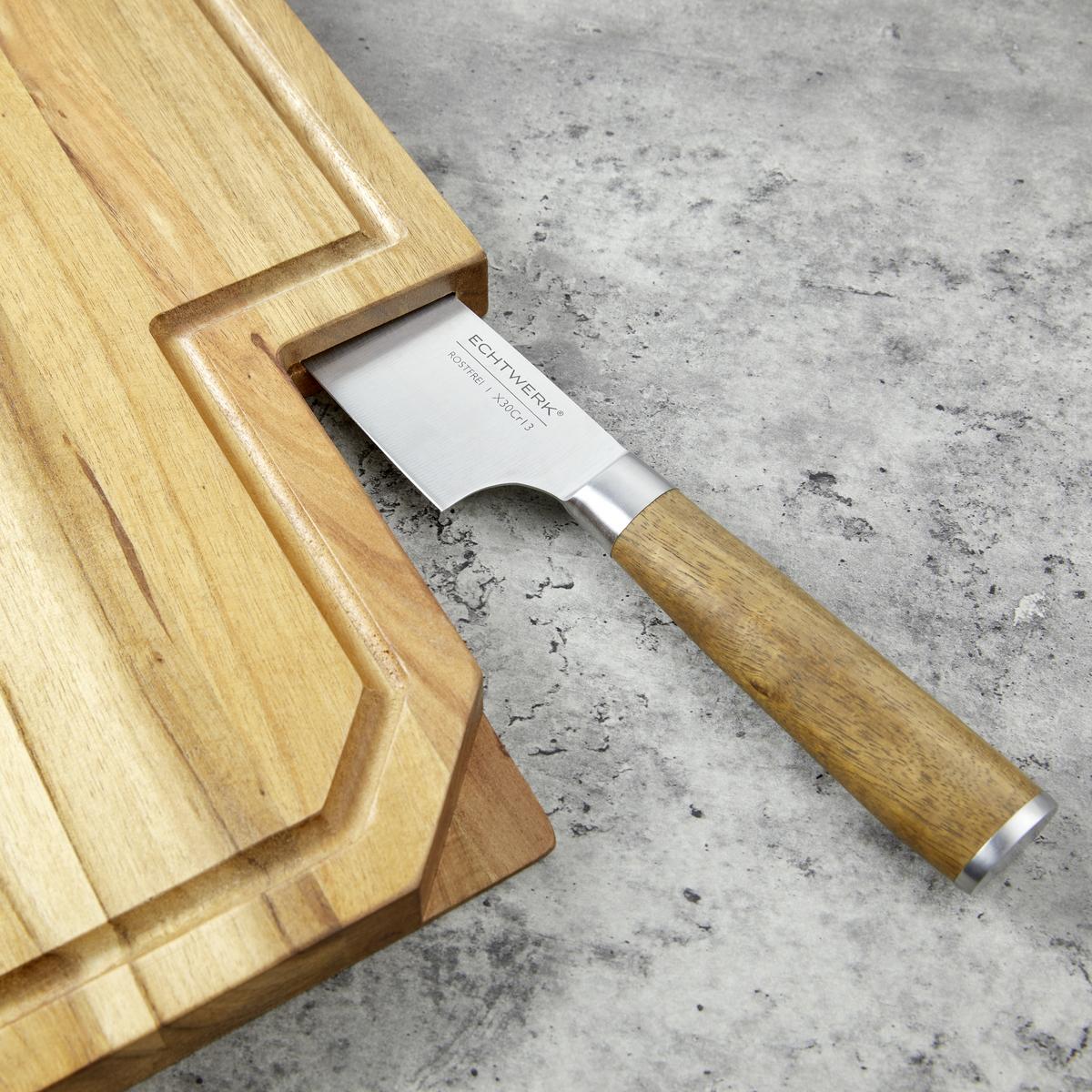 Messerblock Elija 2-Teilig B/H/T: ca. 35,8/41,5/3,5 cm - Braun, Trend, Holz/Metall (35,8/41,5/3,5cm) - Echtwerk