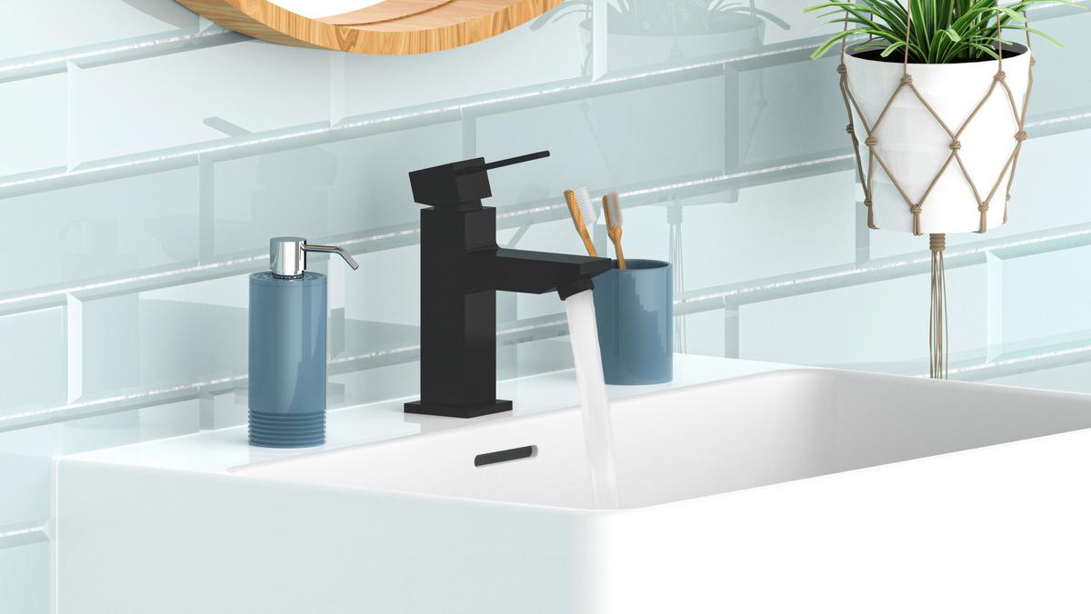 Waschtischarmatur Calvino Ni075thi-B - Schwarz, KONVENTIONELL, Metall (5/16/13cm)