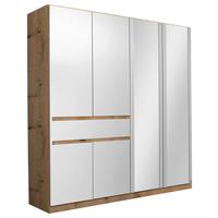 Kleiderschrank Tübingen Weiß/Eiche D. B:181cm - Weiß/Eiche Artisan, Design, Glas/Holzwerkstoff (181/197/54cm) - Rauch Möbel