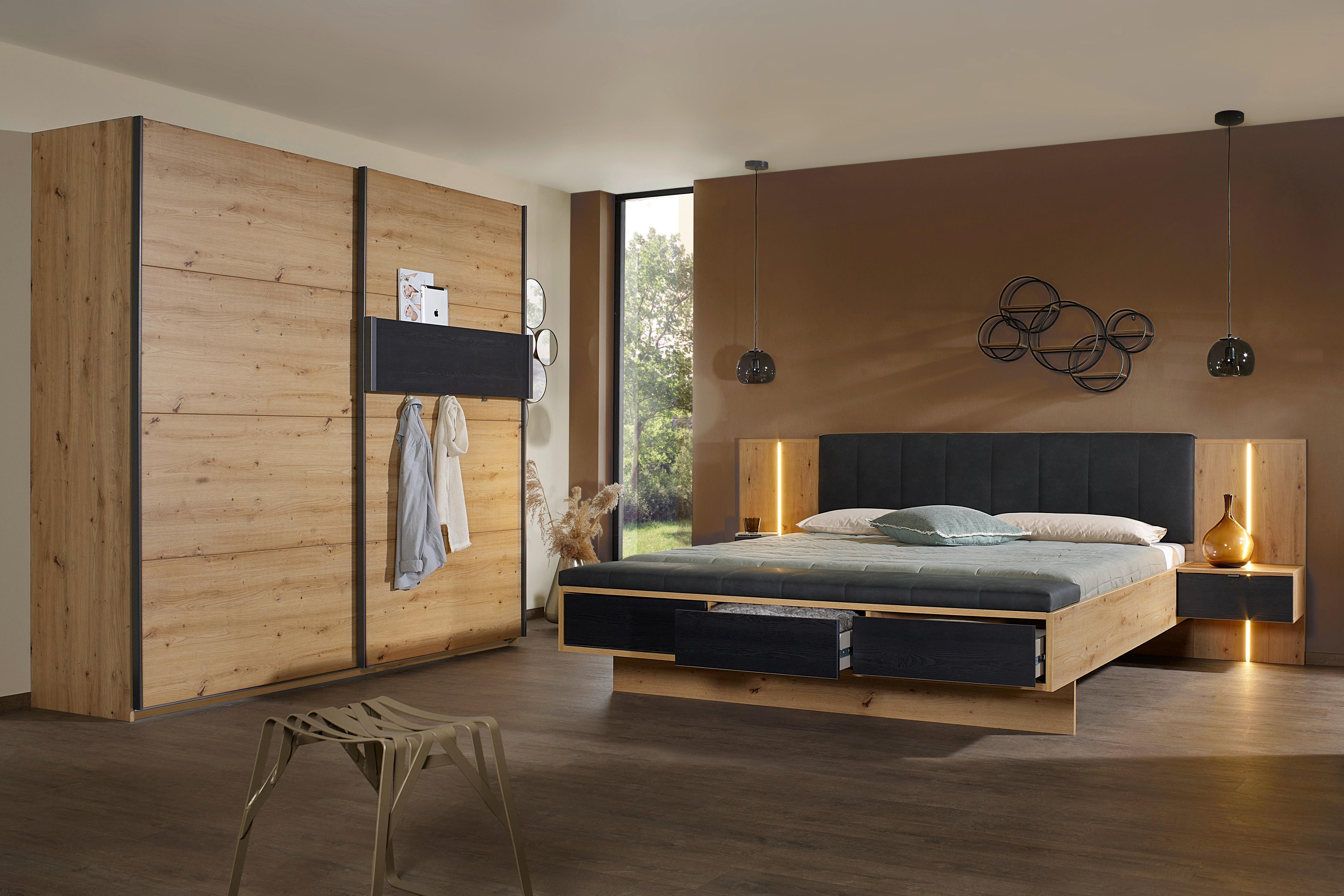 Hängeelement Apollon Schwarz B: 114 Cm - Schwarz, MODERN, Holzwerkstoff (114/37/6cm) - Rauch Möbel