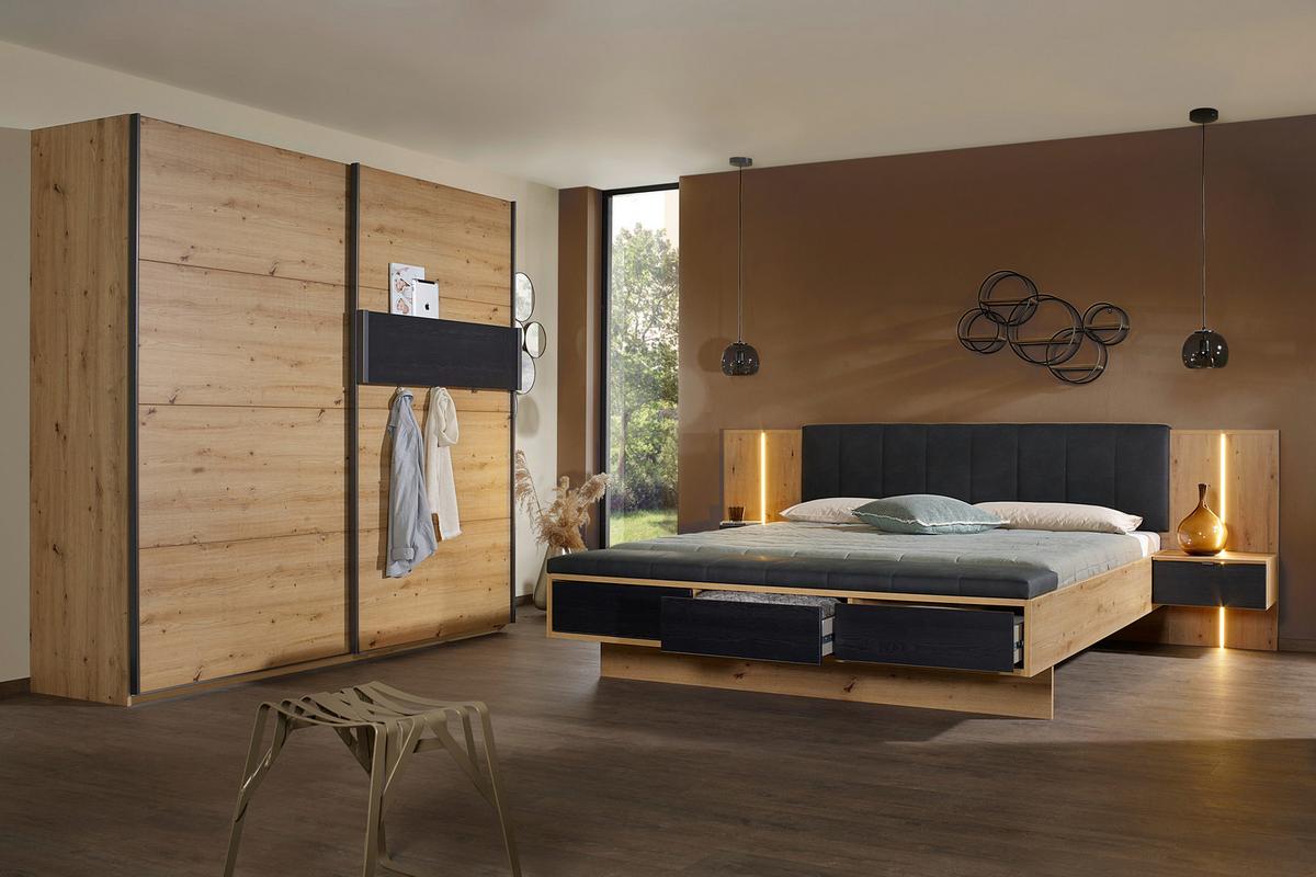 Hängeelement Apollon Schwarz B: 114 Cm - Schwarz, MODERN, Holzwerkstoff (114/37/6cm) - Rauch Möbel