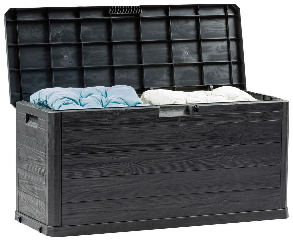 BOX NA VANKÚŠE WOODY - antracitová, Basics, plast (117/56/45cm) - Mömax