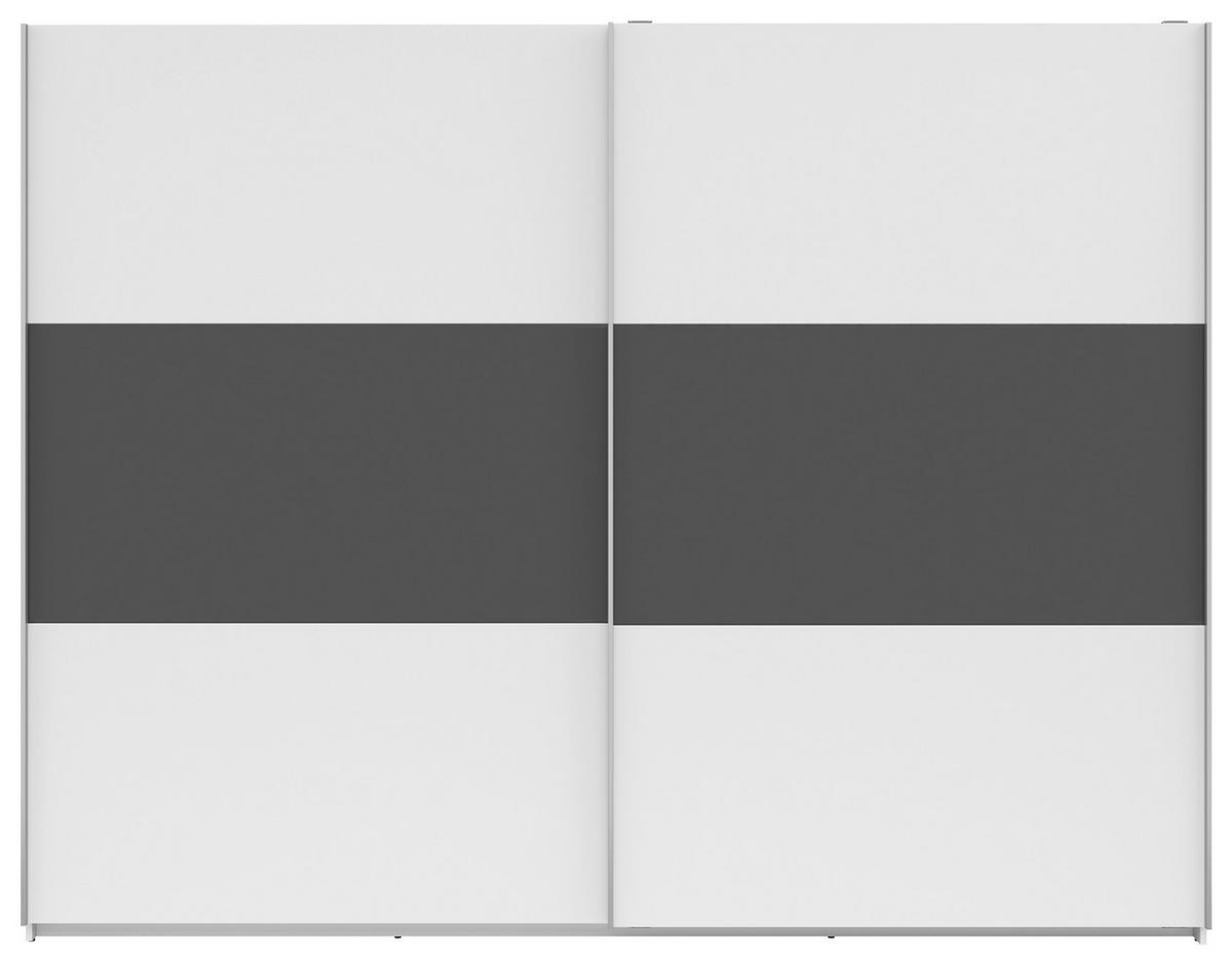 Tolóajtós Szekrény Saturn 270/210cm - grafitszürke/fehér, Konventionell, faalapú anyag (270/210/59cm)