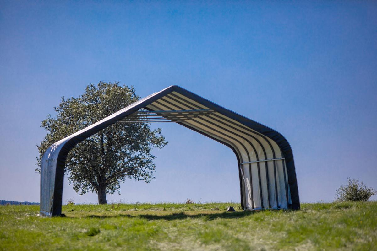 Zeltgarage Shelterlogic - Dunkelgrün, Basics, Kunststoff (730/670/380cm)