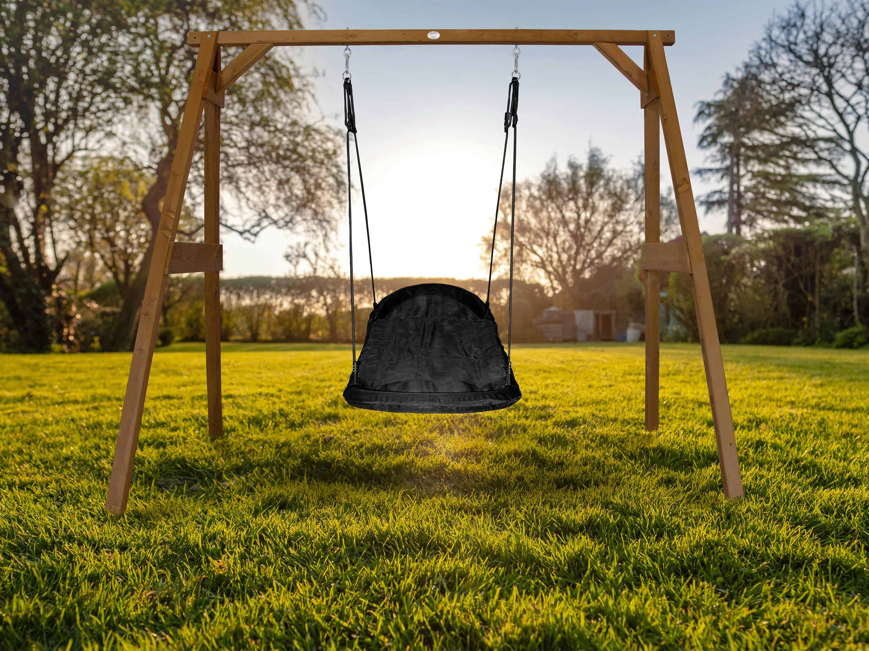Nestschaukel A030.134.10 - Schwarz/Braun, KONVENTIONELL, Holz (254/207/160cm) - Ambia Garden