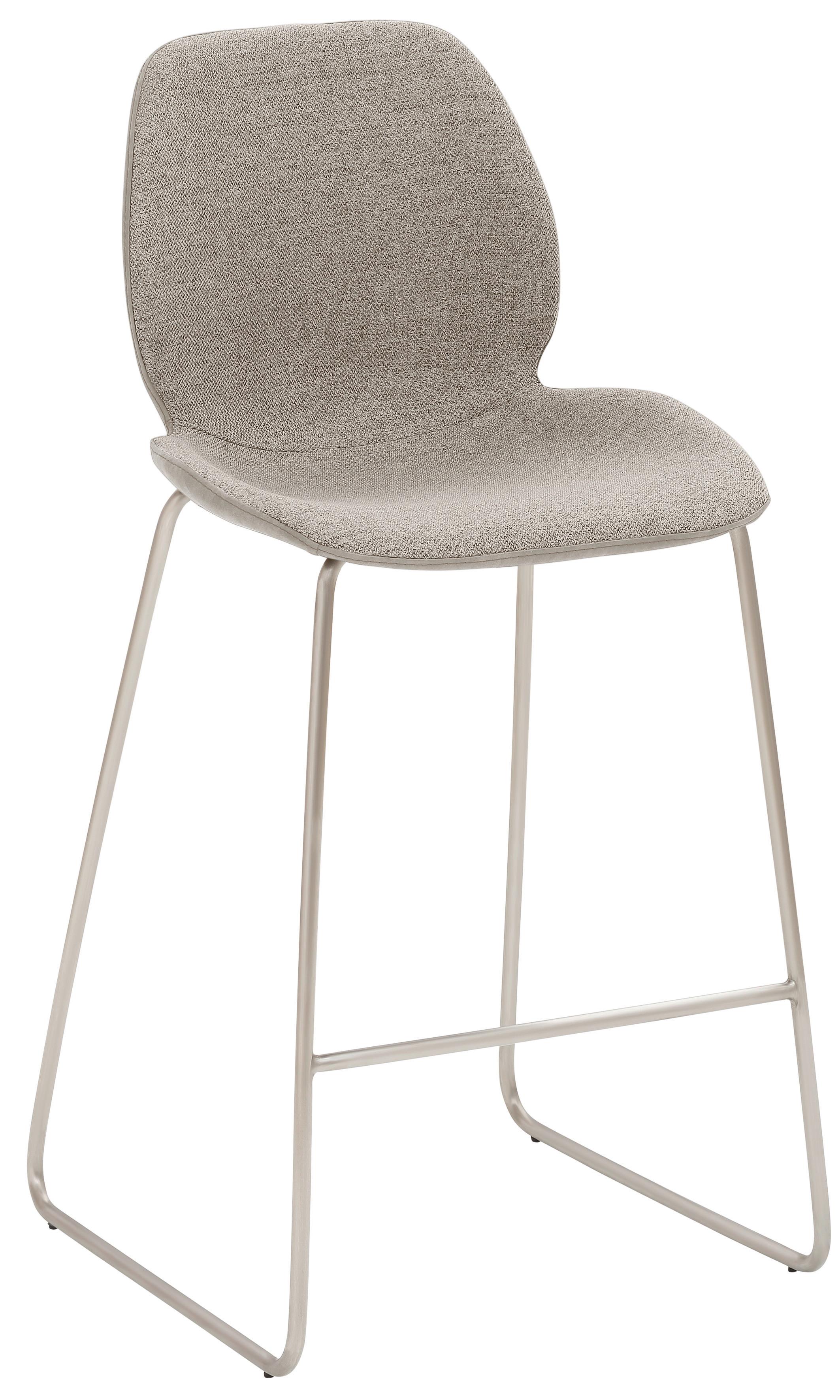 Tresenstuhl My Solo - Edelstahlfarben/Hellgrau, KONVENTIONELL, Textil/Metall (49/97/52cm) - Livetastic