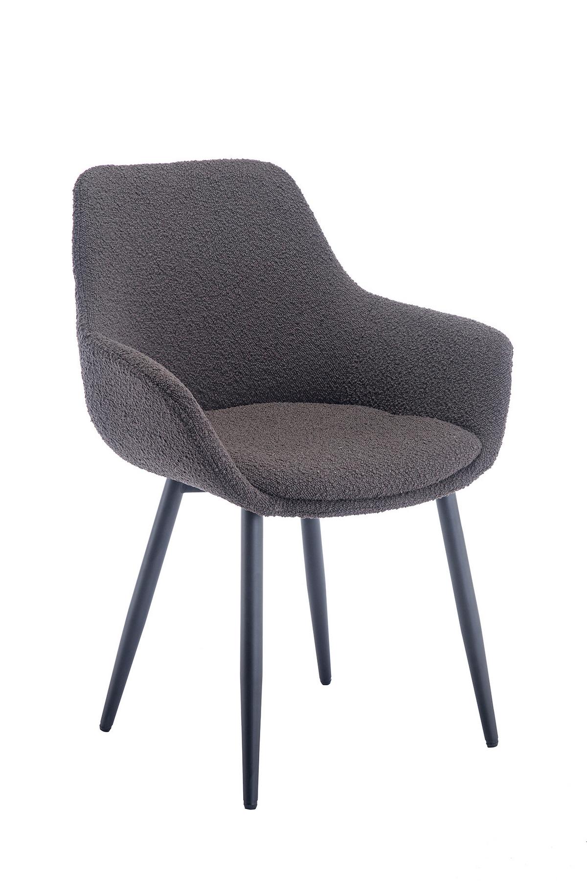 Stuhl-Set Anthrazit B: 64 cm - Anthrazit/Schwarz, MODERN, Textil/Metall (64/86/59cm) - Livetastic