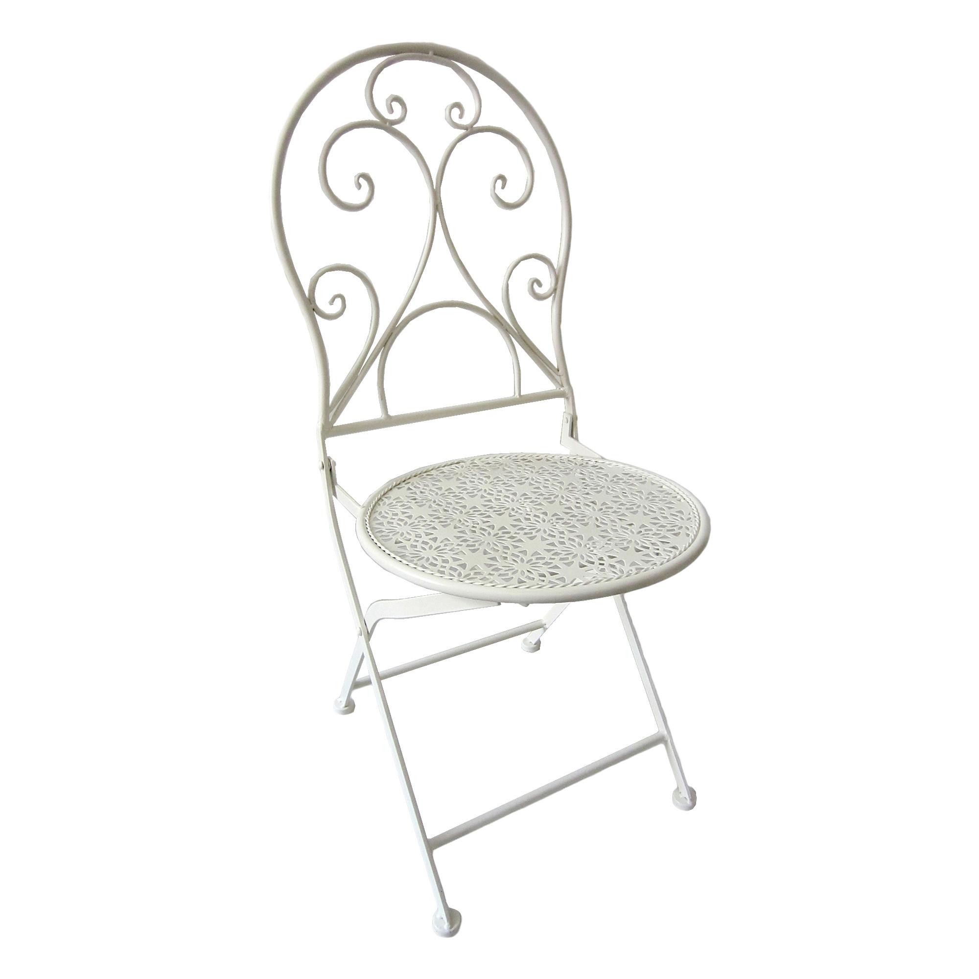 Klappsessel Lascar Eisen/Stahl 2 Stück - Weiß, Basics, Metall (40/93/40cm) - Gardenson