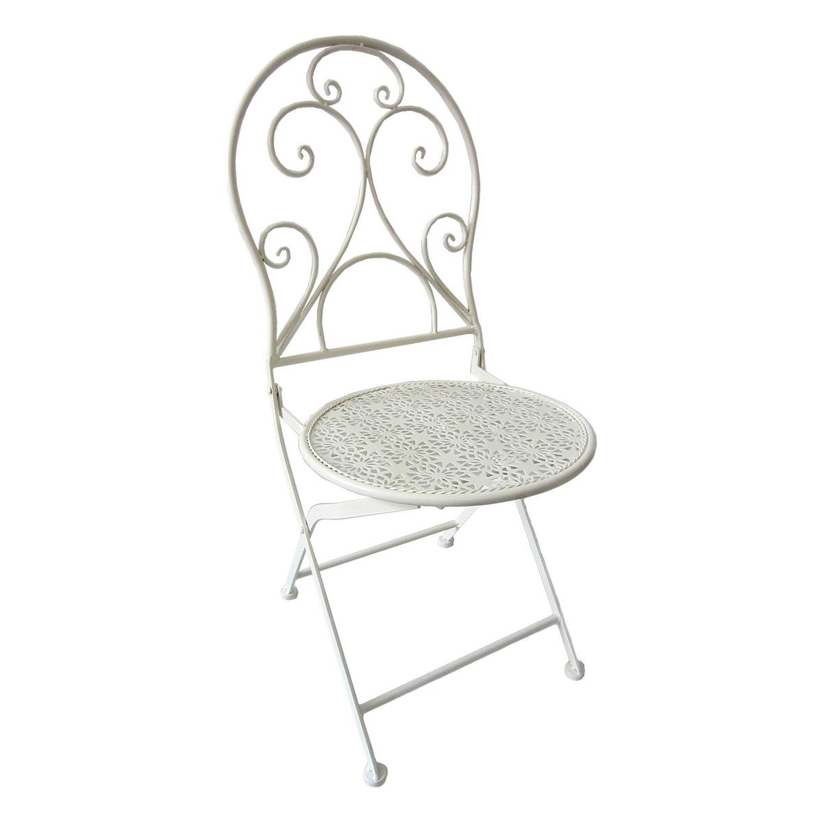 Klappsessel Lascar Eisen/Stahl 2 Stück - Weiß, Basics, Metall (40/93/40cm) - Gardenson