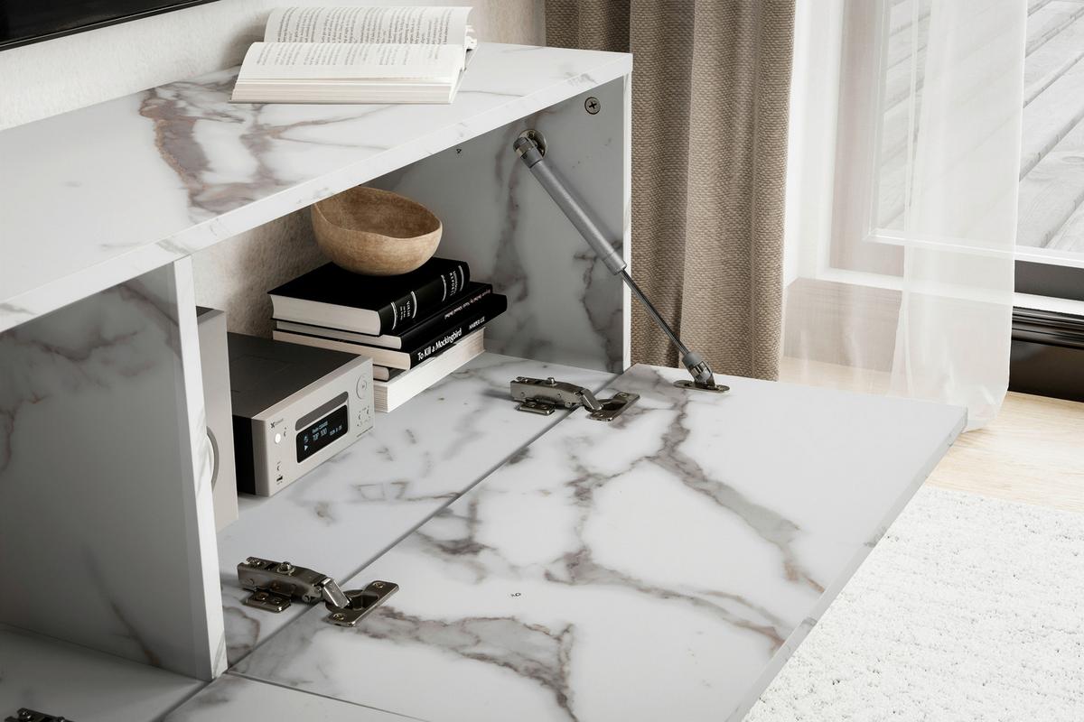 Lowboard Weiß B: 120 cm - Weiß, Design, Holzwerkstoff (120/30/30cm) - MID.YOU