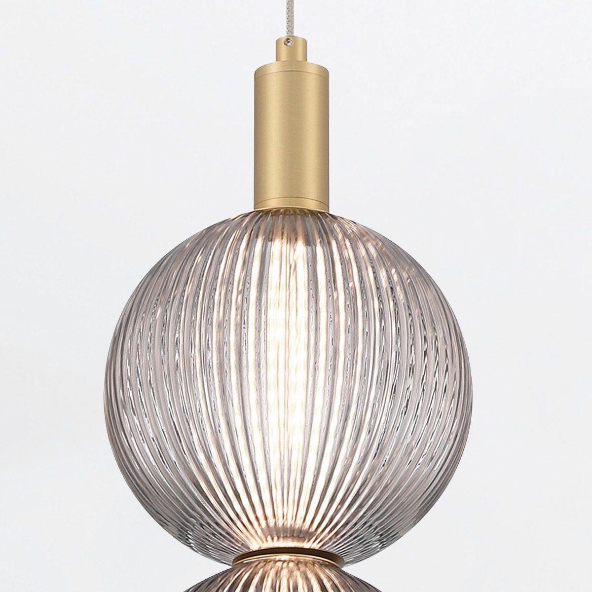 Függeszték Qn-Palmas-2mp-Bg - aranyszínű, Design, üveg/fém (15,2/40cm) - Elstead Lighting