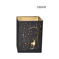 Laterne Sofia - Goldfarben/Schwarz, KONVENTIONELL, Metall (12/12/17cm) - Luca Bessoni