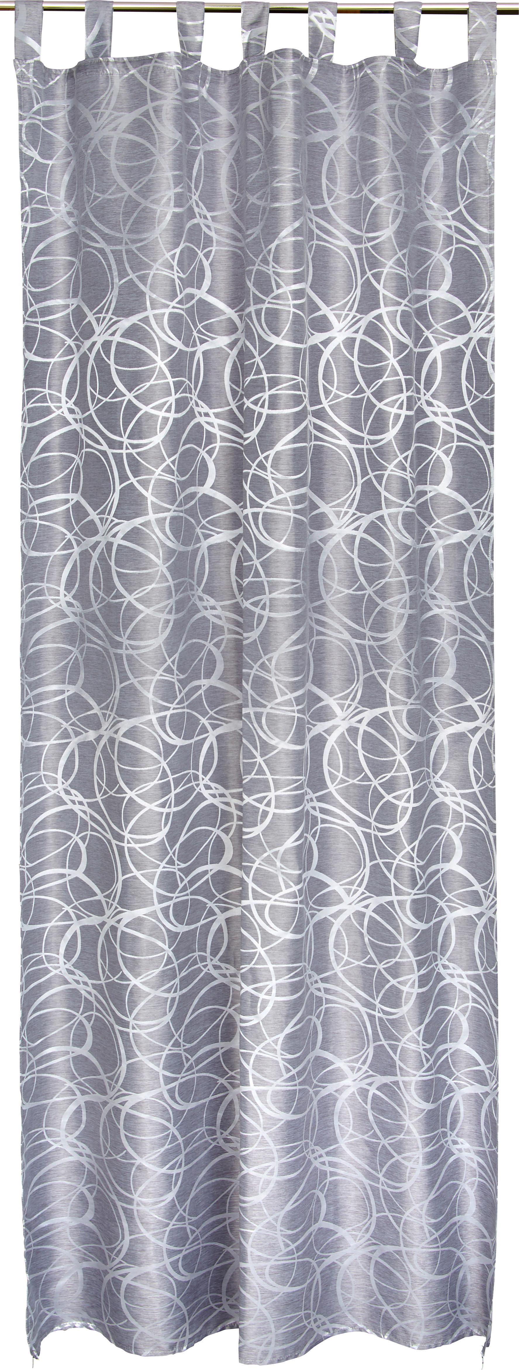 Vorhang mit Schlaufen und Band Linda 140x255 cm Silber - Silberfarben, KONVENTIONELL, Textil (140/255cm) - Ondega