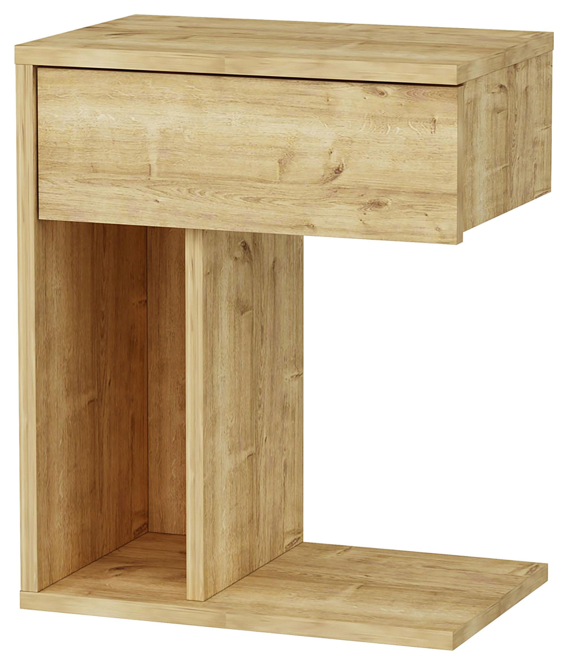 Nachtkästchen Eiche Dekor H: 55 cm, Tyche - Eichefarben, Design, Holzwerkstoff (44,4/55/29,4cm) - MID.YOU