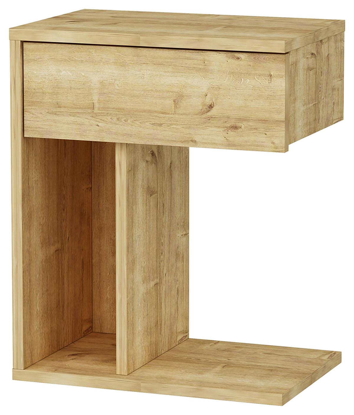 Nachtkästchen Eiche Dekor H: 55 cm, Tyche - Eichefarben, Design, Holzwerkstoff (44,4/55/29,4cm) - MID.YOU