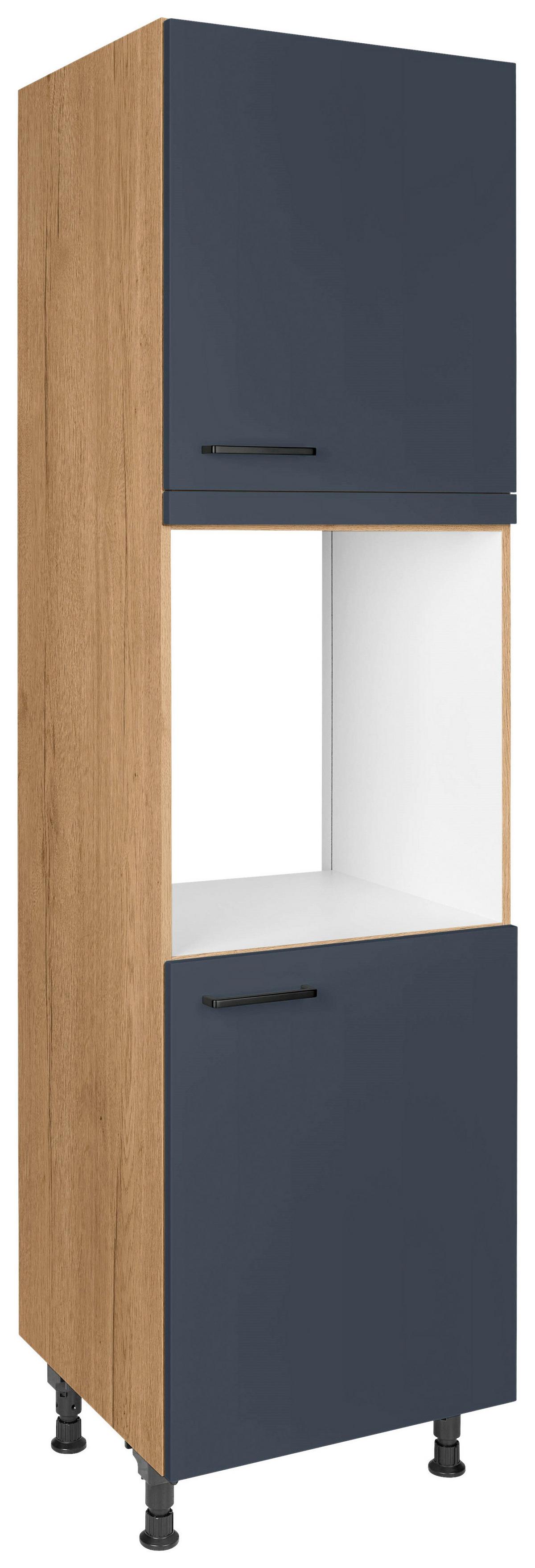 Geräteumbauschrank Easytouch - Blau/Eichefarben, MODERN, Holzwerkstoff (60/216,6/58cm) - Nobilia