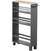 Servierwagen Grau, Braun, B: 15 cm - Hellbraun/Grau, Basics, Holzwerkstoff (15/79/50cm) - Kesper