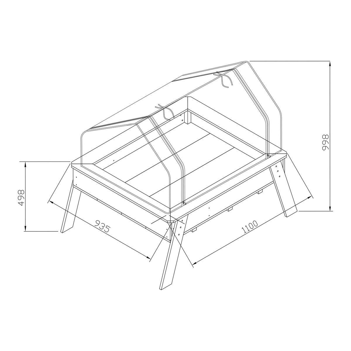 Hochbeet A031.034.00 - Braun, KONVENTIONELL, Holz (93,5/99,8/110cm) - Ambia Garden