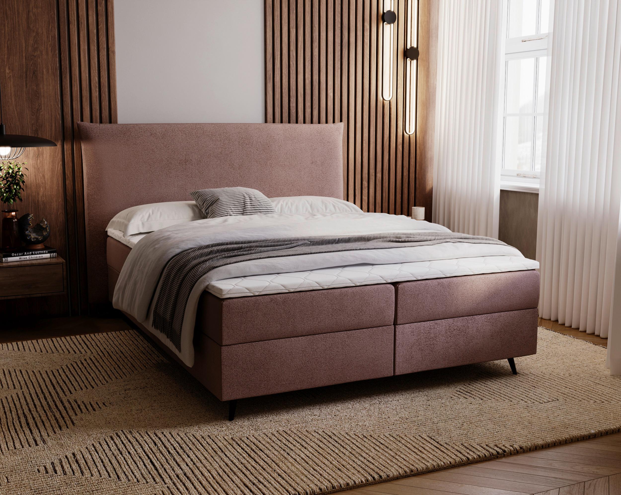 Boxbett Mit Topper & Bettkasten 180x200 Foxy - Rostfarben/Schwarz, Basics, Holz/Holzwerkstoff (180/200cm) - Livetastic