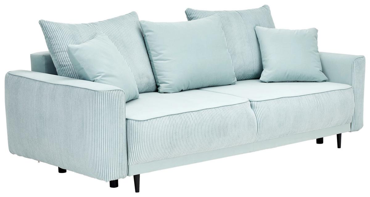Schlafsofa Larisa Mintgrün B: 232 Cm - Schwarz/Mintgrün, MODERN, Textil (232/96/112cm) - MID.YOU