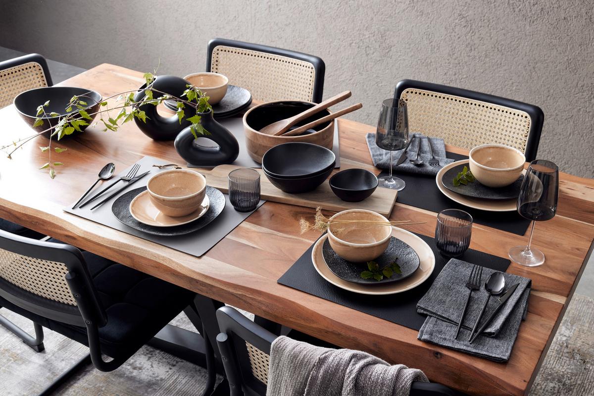 Kombinovaná souprava Schelly, 18dílný pro 4 osoby - hnědá, Moderní, keramika (28/25/28cm) - Modern Living