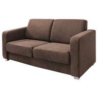 SCHLAFSOFA Mia Braun B: 159 cm - Chromfarben/Braun, Design, Textil (159/88/87cm) - Livetastic