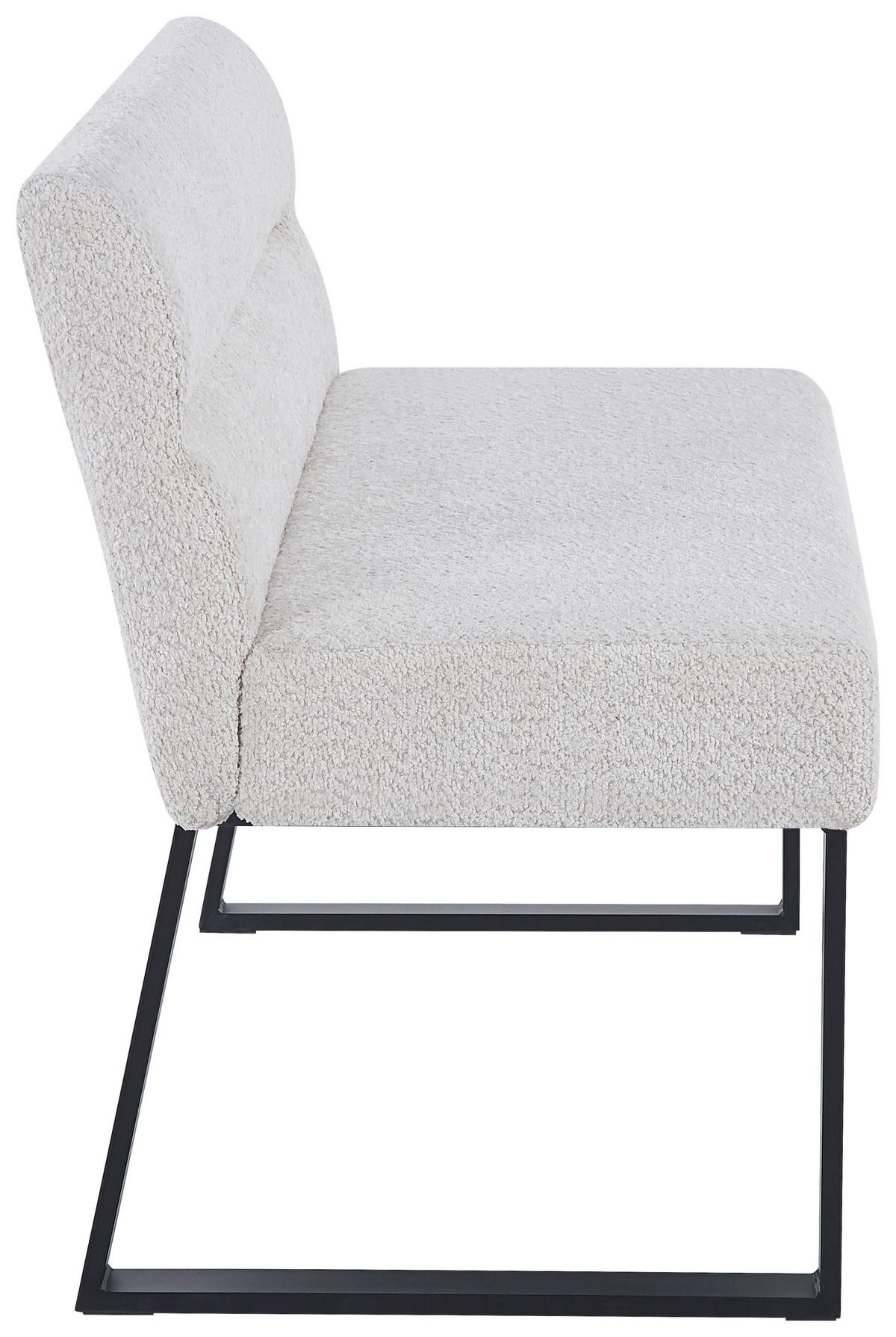 Sitzbank Kea Mit Lehne Beige, B: 140 Cm - Beige/Schwarz, KONVENTIONELL, Textil/Metall (140/83/61cm) - MID.YOU