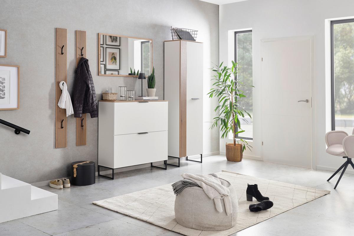 Schuhkipper Aladin Stehend & Hängend Montierbar - Eichefarben/Schwarz, MODERN, Holzwerkstoff (100/105/35cm)