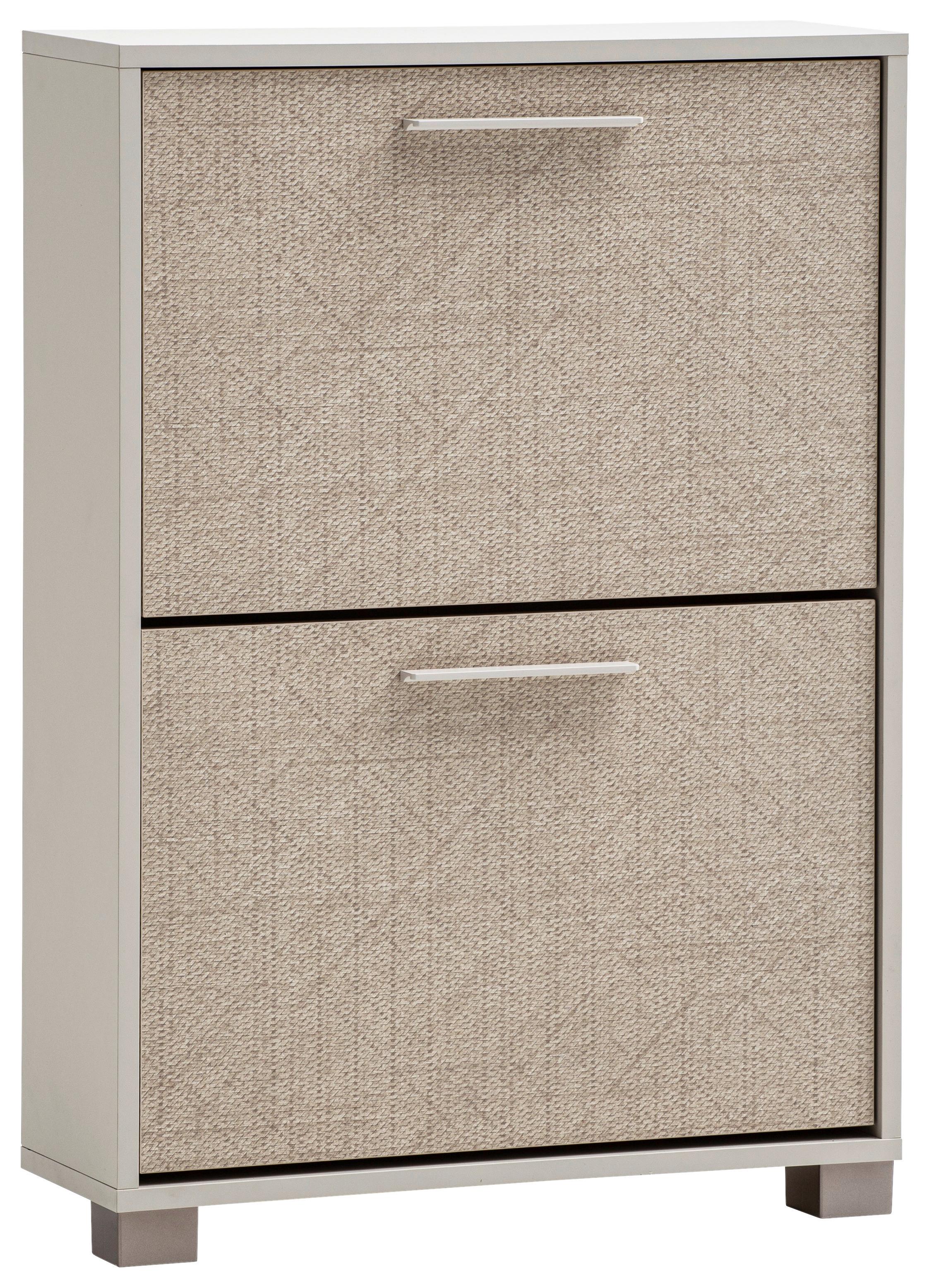 Schuhkipper Edno, Beige 59,8 Cm - Beige/Weiß, Design, Holzwerkstoff/Kunststoff (59,8/85,2/19,55cm) - MID.YOU