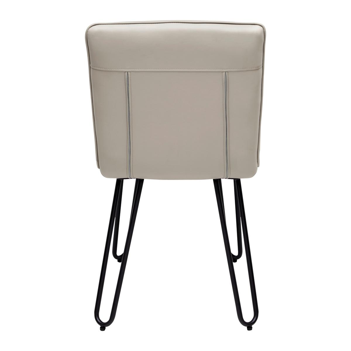 Židle Ivie - šedohnědá koženka - černá/šedohnědá, Moderní, kov/dřevo (43/86/62cm) - Bessagi Home